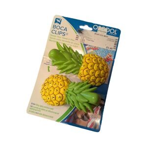 Boca Clips Pineapple Beach Towel Clips O2COOL Yellow Green Set of 2 BCP33 NEW